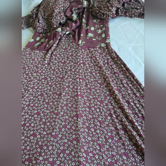 Free People Love Story Maxi Dress Women's Size Large Raisin Purple Multi - Picture 14 of 16